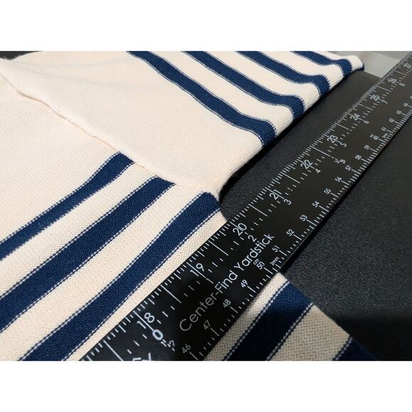 NEW Truth by Republic Sweater Ivory Blue Stripes Women's Size Medium Preppy NWT - Picture 15 of 16